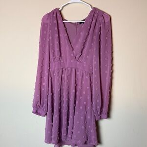 Lulus Pink purple dress fairy girlhood size Med mesh spots
Babydoll v-neck